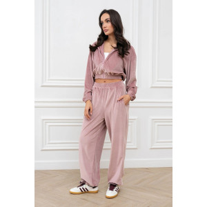 Костюм двойка женский "Элис" М-295К велюр (р-ры: 42-48) розовый