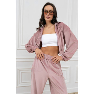 Костюм двойка женский "Элис" М-295К велюр (р-ры: 42-48) розовый