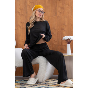 Костюм двойка женский "Флам с вискозой-1" М-298К флам с вискозой (р-ры: 40-54) черный