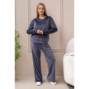 Костюм двойка женский "Кэт New" М-299К велюр (р-ры: 42-56) графит