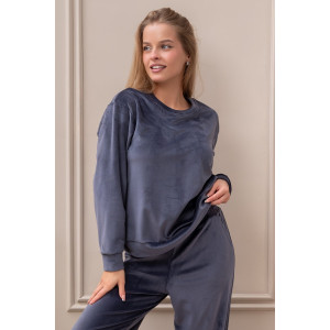 Костюм двойка женский "Кэт New" М-299К велюр (р-ры: 42-56) графит