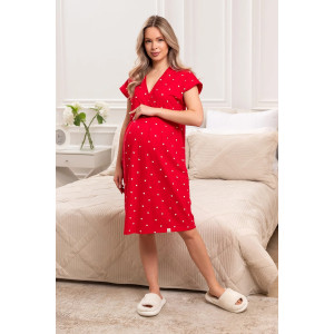 Сорочка для беременных "Новая жизнь-2" М-80Н кулирка (р-ры: 42-62) красный