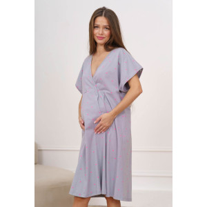 Сорочка для беременных "Новая жизнь-2" М-80Н кулирка (р-ры: 42-62) серый