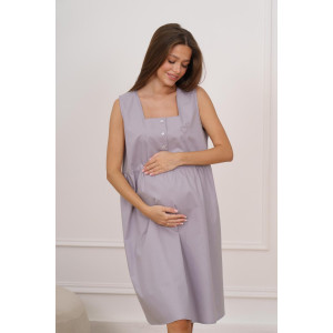 Сорочка для беременных "Новая жизнь Люкс" М-86Н сатин (р-ры: 42-50) темно-серый