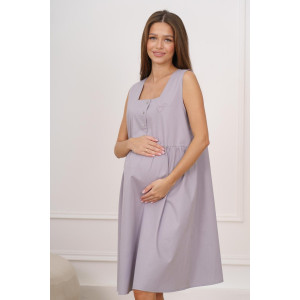 Сорочка для беременных "Новая жизнь Люкс" М-86Н сатин (р-ры: 42-50) темно-серый