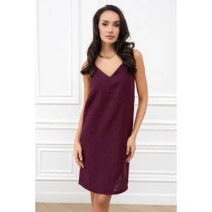 Сарафан женский М-18С "Лён" лён (р-ры: 42-52) бордовый