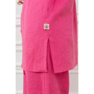 Рубашка женская "Лён" М-3РЖ-5 лён (р-ры: 42-52) фуксия