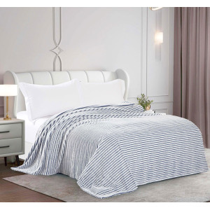 Плед велсофт премиум ФП-086V (последний размер) синий 150х200