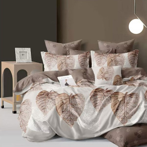 Постельное белье поплин "Осенний лист" (последний размер) 2-сп.евр