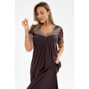 Сорочка женская "Эльза" вискоза (р-ры: 48-66) шоколад