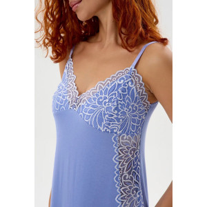 Сорочка женская "Жаннет" вискоза+кружево (р-ры: 42-56) голубой