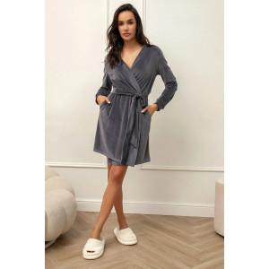 Халат женский "Кэт" М-71Х велюр (р-ры: 44-54) графит