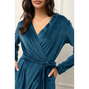 Халат женский "Кэт" М-71Х велюр (р-ры: 44-54) аквамарин