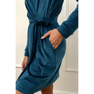 Халат женский "Кэт" М-71Х велюр (р-ры: 44-54) аквамарин