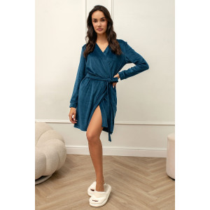 Халат женский "Кэт" М-71Х велюр (р-ры: 44-54) аквамарин