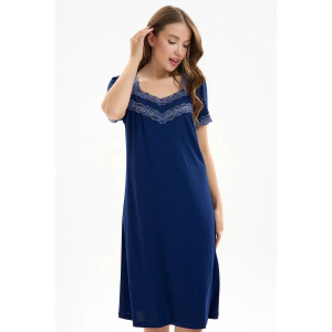 Сорочка женская "Барбара" вискоза с кружевом (р-ры: 46-60) синий