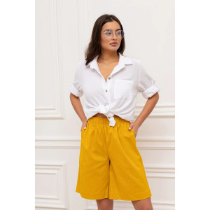 Шорты женские "Фантазия New" М-14Ш лён (р-ры: 44-56) горчичный