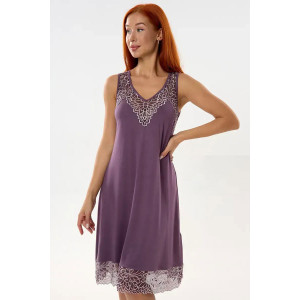 Сорочка женская "Элен" вискоза с кружевом (р-ры: 46-64) сирень