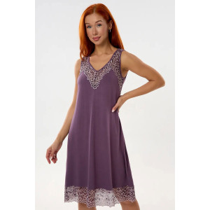 Сорочка женская "Элен" вискоза с кружевом (р-ры: 46-64) сирень