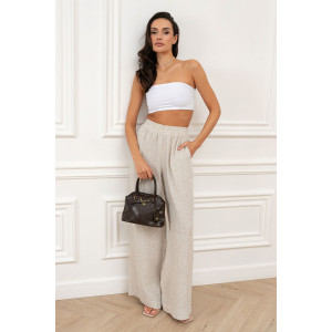 Брюки женские "Лён" М-9БРЖ лён (р-ры: 42-56) бежевый