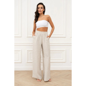 Брюки женские "Лён" М-9БРЖ лён (р-ры: 42-56) бежевый