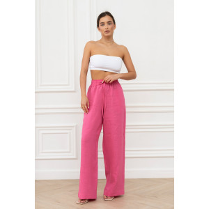 Брюки женские "Лён" М-9БРЖ лён (р-ры: 42-56) фуксия