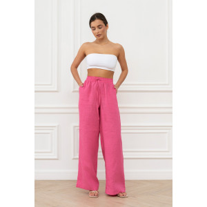 Брюки женские "Лён" М-9БРЖ лён (р-ры: 42-56) фуксия