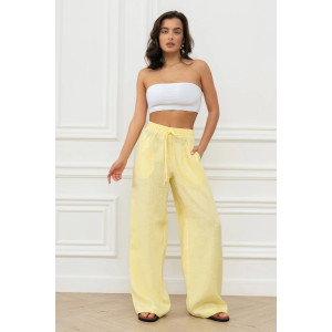 Брюки женские "Лён" М-9БРЖ лён (р-ры: 42-56) желтый