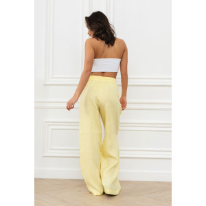 Брюки женские "Лён" М-9БРЖ лён (р-ры: 42-56) желтый