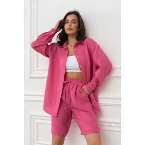 Шорты женские "Лён-2" М-9Ш-1 лён (р-ры: 42-52) фуксия