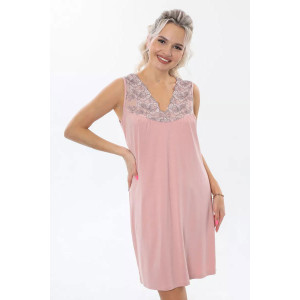 Пеньюар двойка женский "Каролина" вискоза с кружевом (р-ры: 46-60) розовый