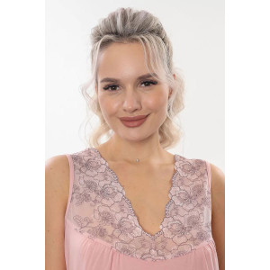 Пеньюар двойка женский "Каролина" вискоза с кружевом (р-ры: 46-60) розовый