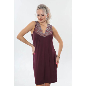 Пеньюар двойка женский "Каролина" вискоза с кружевом (р-ры: 46-60) бордовый