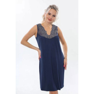 Пеньюар двойка женский "Каролина" вискоза с кружевом (р-ры: 46-60) синий