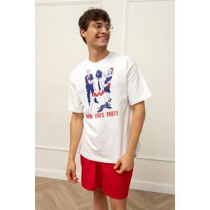 Пижама мужская "Корпоративчик" М-012КП кулирка (р-ры: 46-56) красно-белый