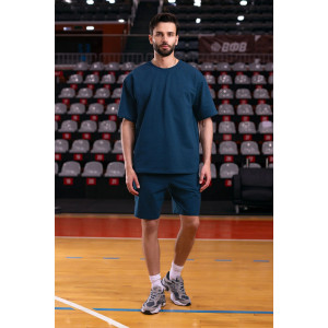 Костюм двойка мужской М-010КП "Лидер New" футер 2-х нитка (р-ры: 46-60) петрол