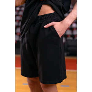 Костюм двойка мужской М-010КП "Лидер New" футер 2-х нитка (р-ры: 46-60) черный