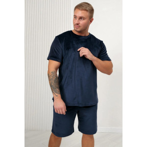 Костюм двойка мужской "Тигр" М-013КП велюр (р-ры: 46-60) темно-синий