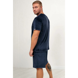 Костюм двойка мужской "Тигр" М-013КП велюр (р-ры: 46-60) темно-синий