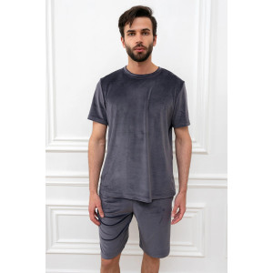 Костюм двойка мужской "Тигр" М-013КП велюр (р-ры: 46-60) графит