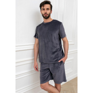 Костюм двойка мужской "Тигр" М-013КП велюр (р-ры: 46-60) графит