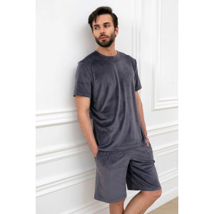 Костюм двойка мужской "Тигр" М-013КП велюр (р-ры: 46-60) графит