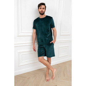 Костюм двойка мужской "Тигр" М-013КП велюр (р-ры: 46-60) изумруд