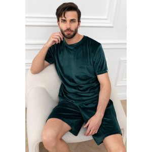 Костюм двойка мужской "Тигр" М-013КП велюр (р-ры: 46-60) изумруд