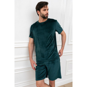 Костюм двойка мужской "Тигр" М-013КП велюр (р-ры: 46-60) изумруд