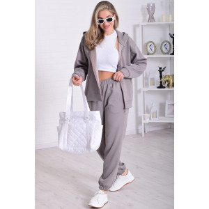 Костюм двойка женский 5356д костюмная ткань (р-ры: 42-56) серый