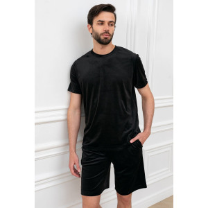 Костюм двойка мужской "Тигр" М-013КП велюр (р-ры: 46-60) черный