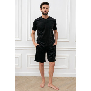 Костюм двойка мужской "Тигр" М-013КП велюр (р-ры: 46-60) черный