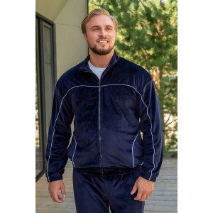 Костюм двойка мужской "Олимп" М-23КМ велюр (р-ры: 48-54) темно-синий