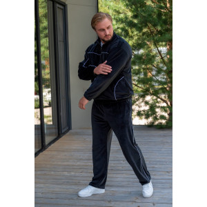 Костюм двойка мужской "Олимп" М-23КМ велюр (р-ры: 48-54) черный